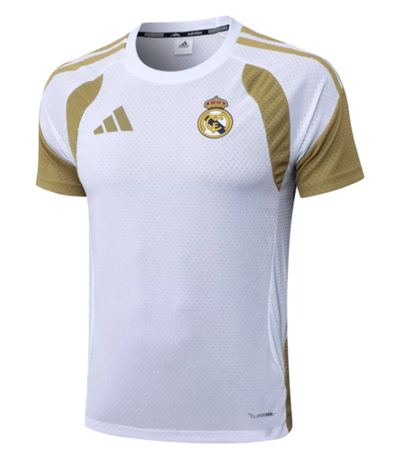 Player Version 2025-2026 Real Madrid White/Golden Soccer Training Jersey Real Football Shirt