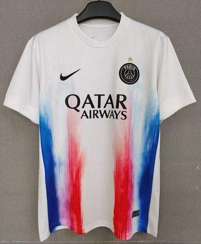 Fan Version 2025-2026 PSG White/Blue/Red Soccer Training Jersey Paris Football Maillot