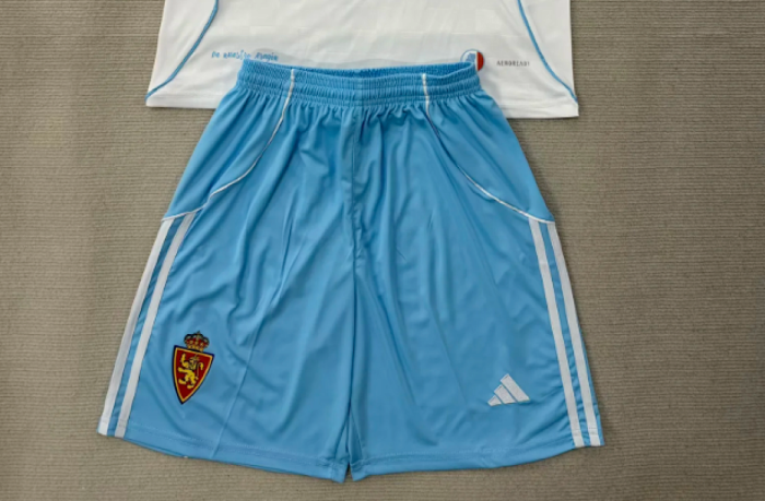 Fan Version 2025-2026 Zaragoza Home Soccer Shorts Football Shorts