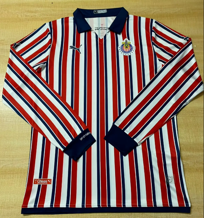Long Sleeve Retro Jersey 2018 Chivas Home Soccer Jersey Vintage Football Shirt