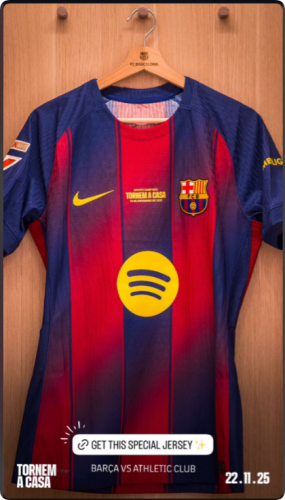 with Front Letterings+La Liga Champions League+LALIGA Patch Barca Camisetas de Futbol Fans Version 2025-2026 Barcelona Home Soccer Jersey