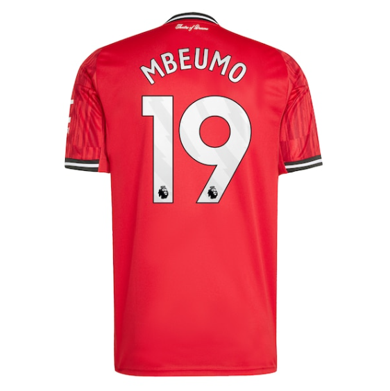 with EPL Fonts Fans Version 2025-2026 Manchester United Mbeumo 19 Home Soccer Jersey Man United Football Shirt