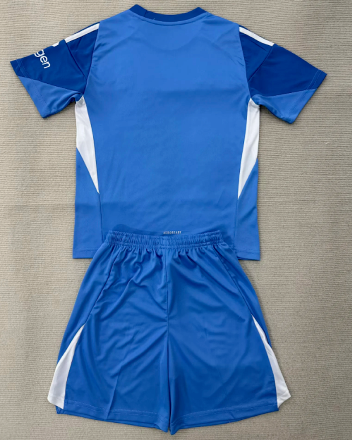 Youth Uniform Kids Kit Nottingham Forest 2025-2026 Blue Goalkeeper Soccer Jersey Shorts Child Football Set