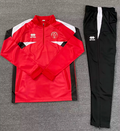 2025-2026 Sheffield United Red Soccer Training Sweater and Pants Football Kit