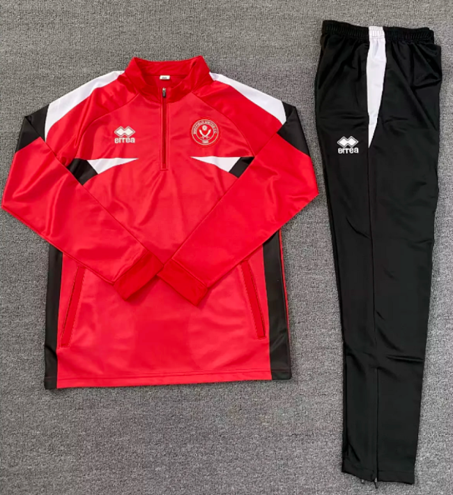 2025-2026 Sheffield United Red Soccer Training Sweater and Pants Football Kit