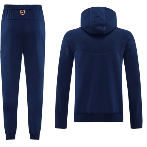with Caps 2025-2026 Barcelona Dark Blue Soccer Training Hoodie and Pants Football Hoody