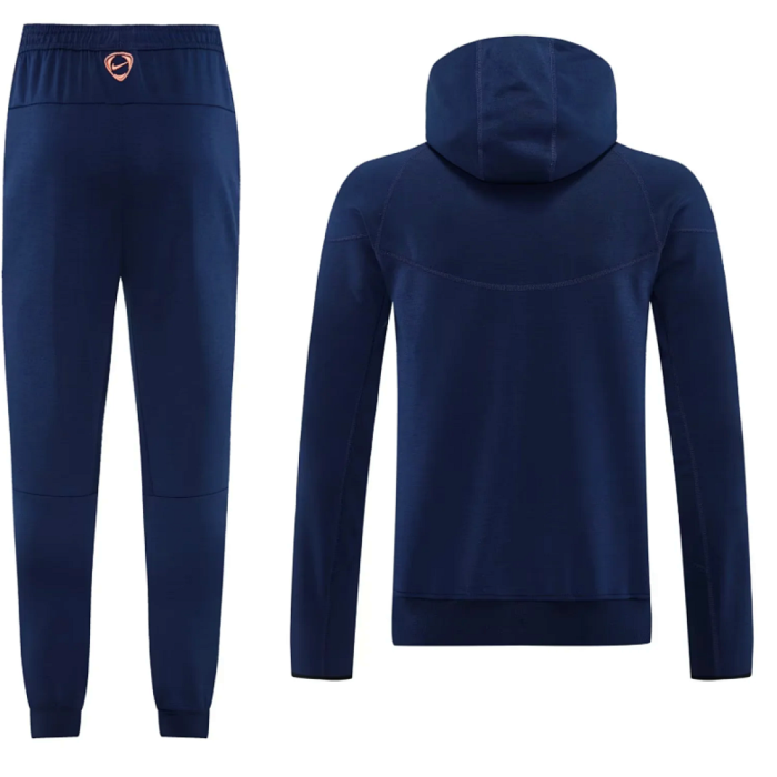 with Caps 2025-2026 Barcelona Dark Blue Soccer Training Hoodie and Pants Football Hoody