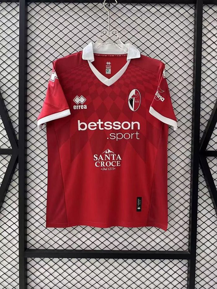 Fan Version 2025-2026 Bari Away Red Soccer Jersey Football Shirt