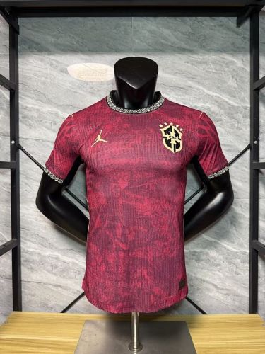 Player Version 2026 Brazil Third Away Red Soccer Jersey Brasil Camisetas de Futbol