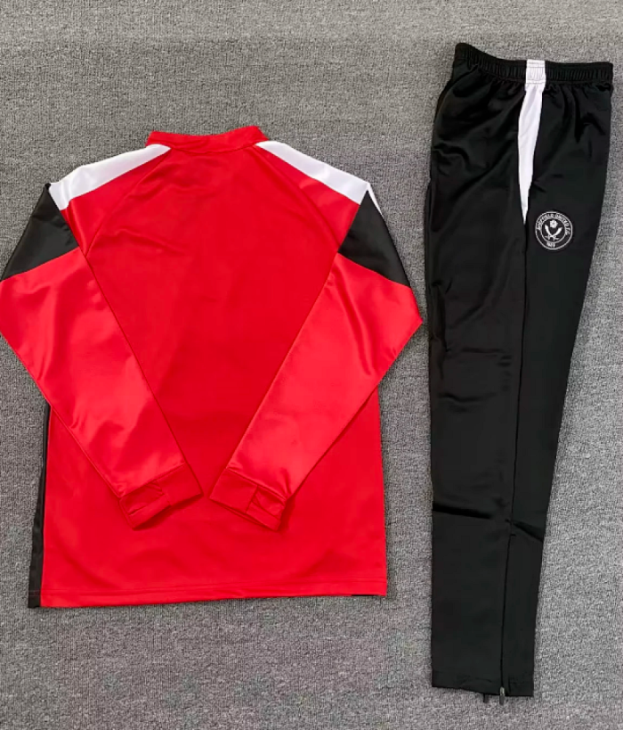 2025-2026 Sheffield United Red Soccer Training Sweater and Pants Football Kit
