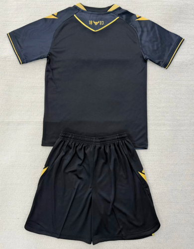 Youth Uniform Kids Kit 2025-2026 Oxford United Away Black Soccer Jersey Shorts Child Football Set