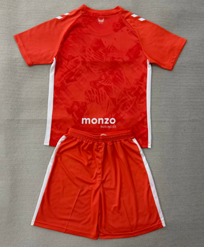 Youth Uniform Kids Kit 2025-2026 Coventry City Away Red Soccer Jersey Shorts Child Football Set