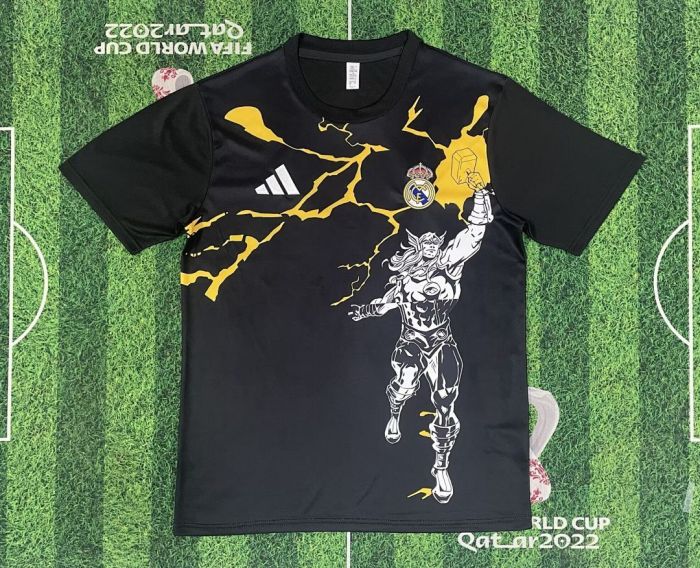 Fans Version 2025-2026 Real Madrid Marvel version Soccer Jersey Real Black Football Shirt