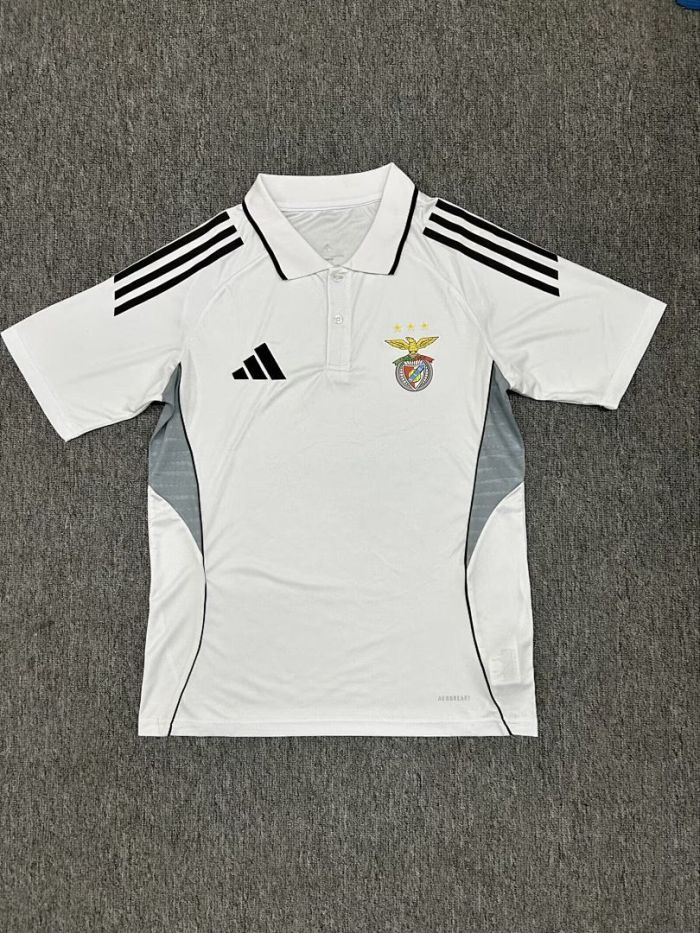 2025-2026 Benfica White Soccer Polo Football Shirt