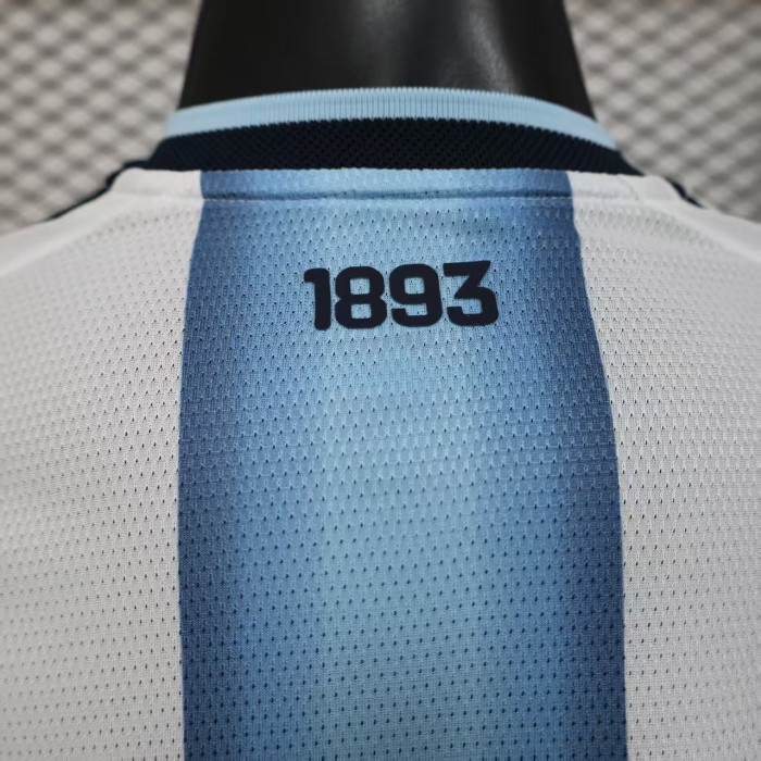 with Golden Front Patch Player Version 2026 Argentina Home Soccer Jersey Camisetas de Futbol