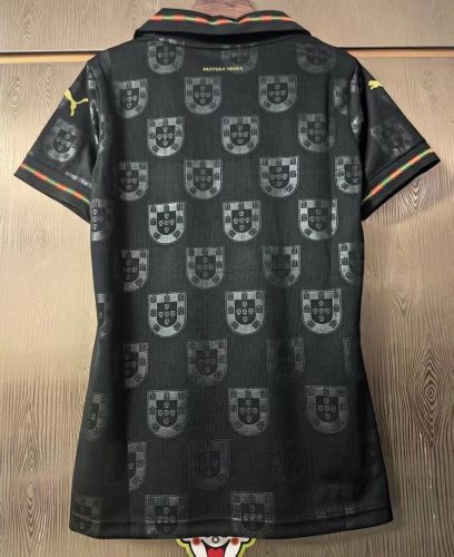 Women 2026 Portugal Away Black Soccer Jersey Girl Football Shirt
