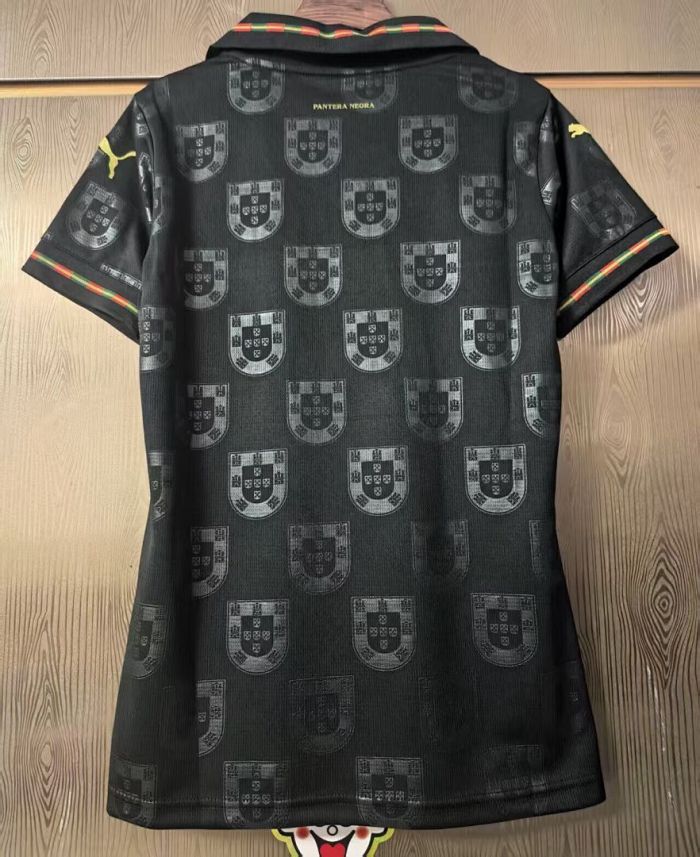Women 2026 Portugal Away Black Soccer Jersey Girl Football Shirt