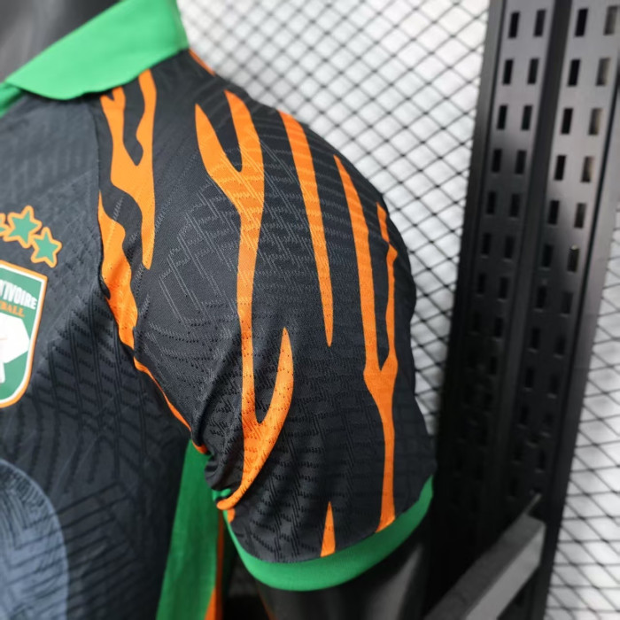 Player Version 2025-2026 Ivory Coast Football Shirt Côte d'Ivoire Black Soccer Jersey