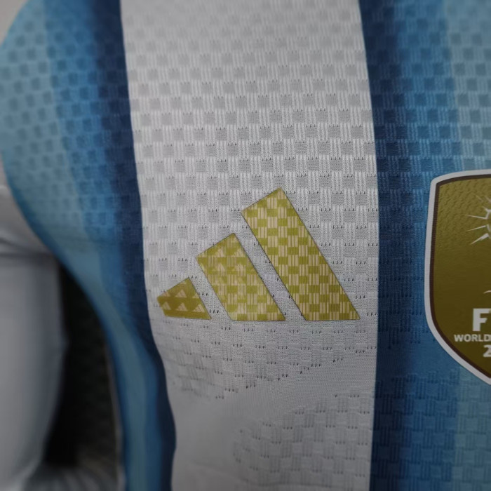 with FIFA World Champions 2022 Patch Long Sleeve Player Version 2026 Argentina Home Soccer Jersey Camisetas de Futbol