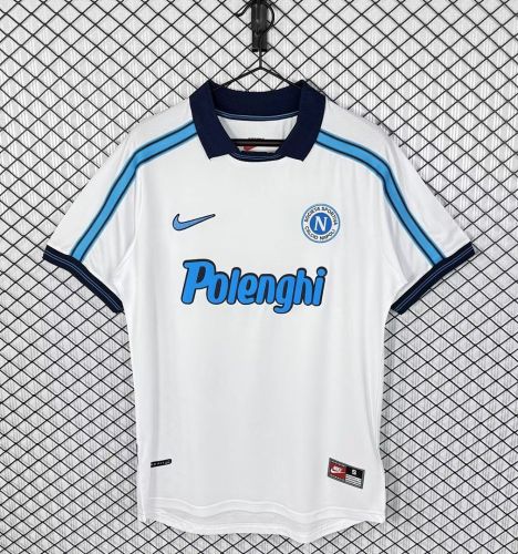 Retro Jersey 1998-1999 Calcio Napoli Away White Soccer Jersey Napoles Vintage Football Shirt