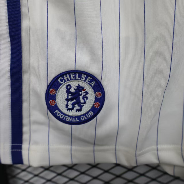 Fan Version 2025-2026 Chelsea White/Blue Icon Soccer Shorts Football Shorts
