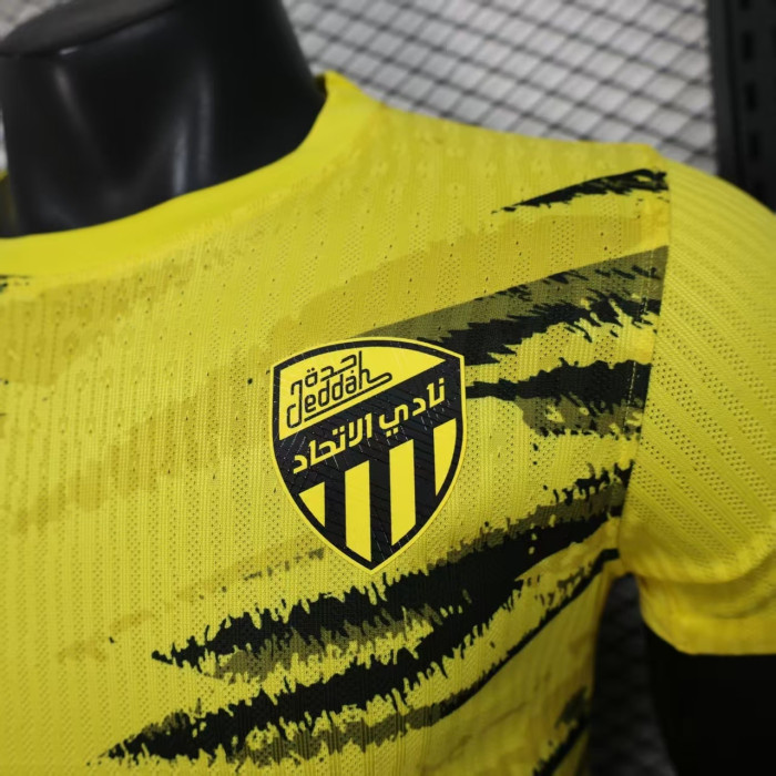 Player Version 2025-2026 Al-Ittihad Yellow Soccer Training Jersey Football Shirt