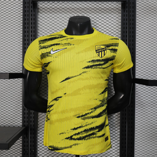 Player Version 2025-2026 Al-Ittihad Yellow Soccer Training Jersey Football Shirt