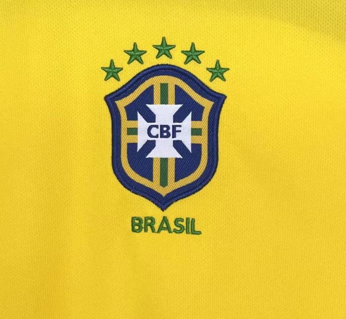 Long Sleeve Retro Jersey 2004 Brazil Home Soccer Jersey Brasil Camisetas de Futbol