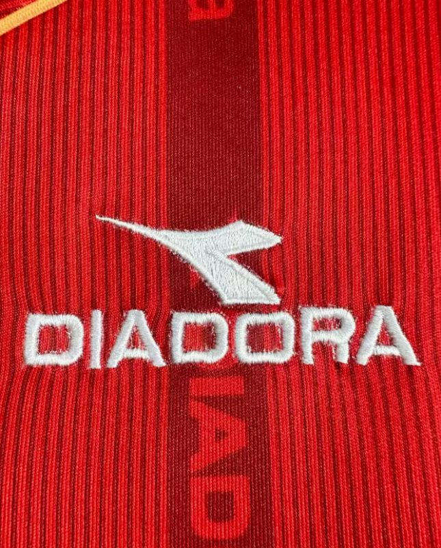 Retro Jersey Long Sleeve As Roma 1999-2000 Home Soccer Jersey Vintage Football Shirt