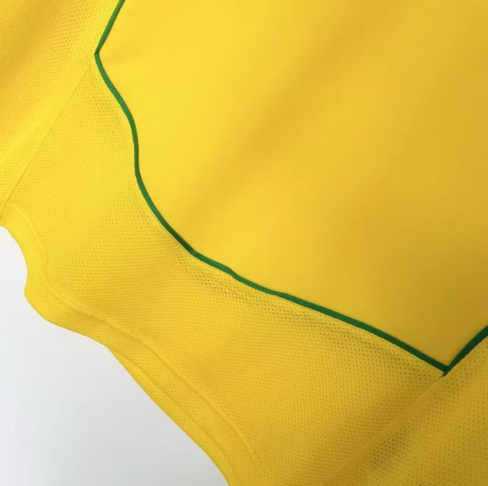 Long Sleeve Retro Jersey 2004 Brazil Home Soccer Jersey Brasil Camisetas de Futbol
