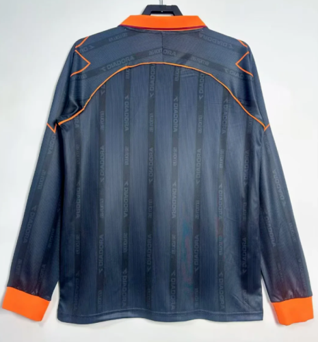 Retro Jersey Long Sleeve As Roma 1999-2000 Away Black Soccer Jersey Vintage Football Shirt