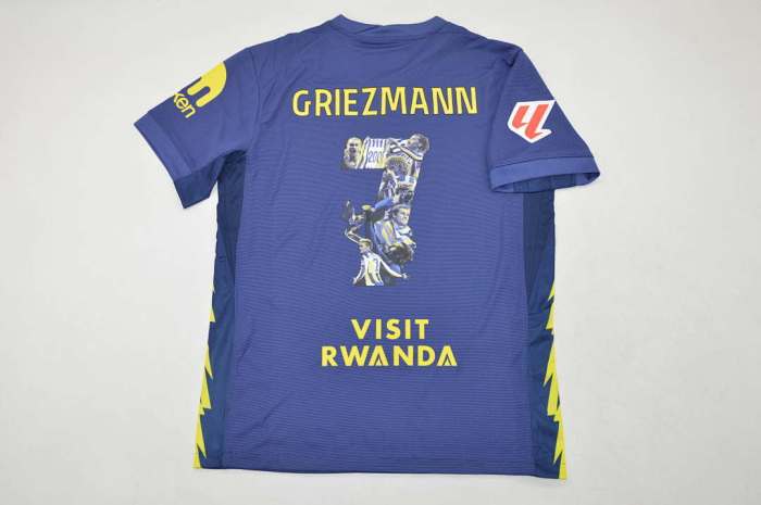 with Laliga Patch+Special Fonts Fan Version 2025-2026 Atletico Madrid Griezmann 7 Away Soccer Jersey Football Shirt