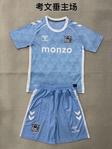 Youth Uniform Kids Kit 2025-2026 Coventry City Home Soccer Jersey Shorts Child Football Set