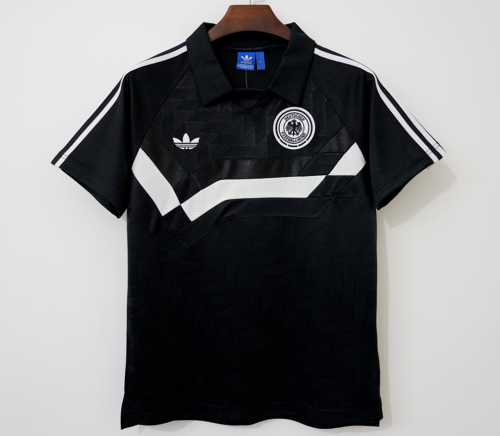 Retro Jersey 1988-1990 Germany Away Black Soccer Jersey Vintage Football Shirt