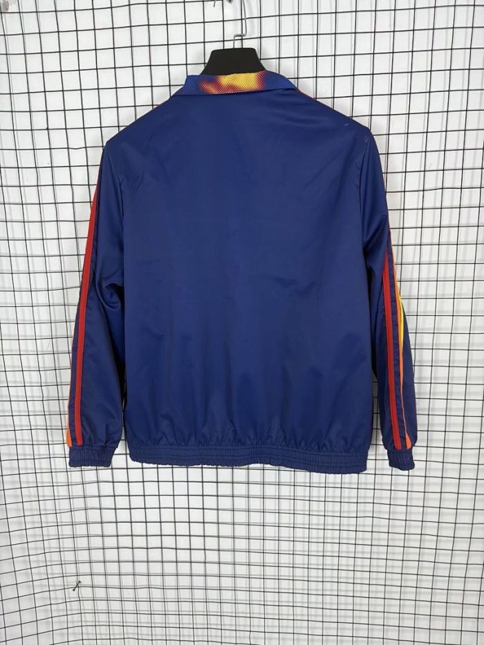 2025-2026 Ajax Dark Blue/Yellow Soccer Reversible Windbreaker Jacket Football Jacket
