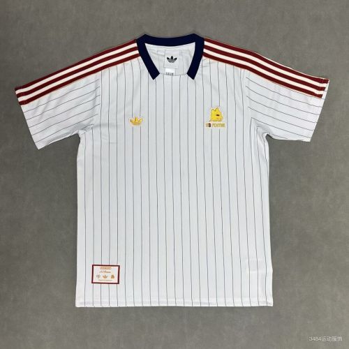 Fan Version 2025-2026 As Roma White/Red Icon Soccer Jersey Football Shirt