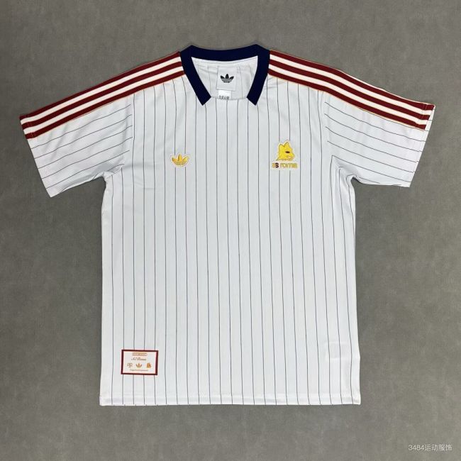 Fan Version 2025-2026 As Roma White/Red Icon Soccer Jersey Football Shirt