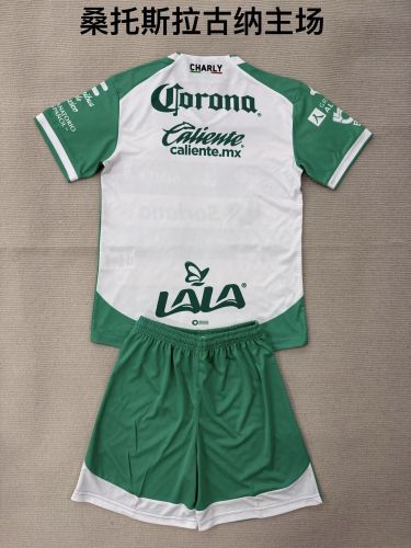 Youth Uniform Kids Kit 2025-2026 Santos Laguna Home Soccer Jersey Shorts Child Football Set