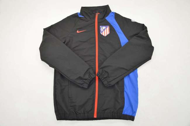 2025-2026 Atletico Madrid Black/Blue Soccer Windbreaker Jacket Football Jacket
