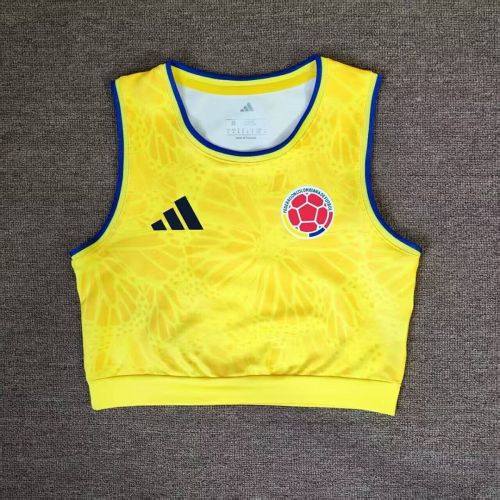 Women 2026 Colombia Home Soccer Yoga Vest Girl Football Jersey