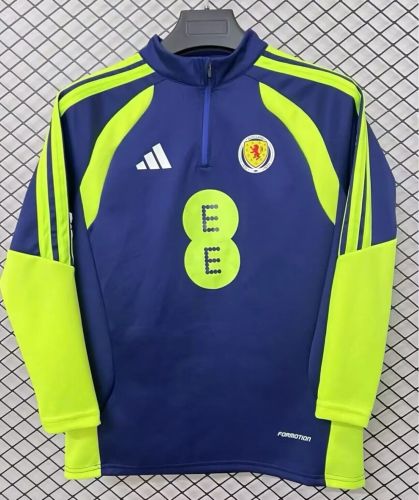 2025-2026 Scotland Dark Blue/Green Soccer Training Sweater