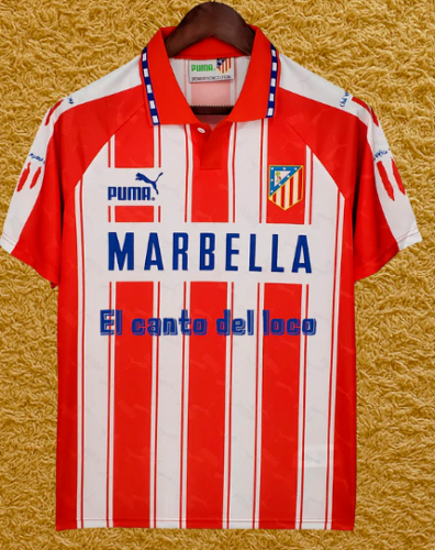 Retro Jersey 1995-1996 Atletico Madrid CANTO DEL LOCO Model Soccer Jersey Vintage Football Shirt