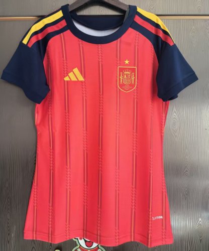 Women 2026 Spain Home Soccer Jersey Girl Football Shirt
