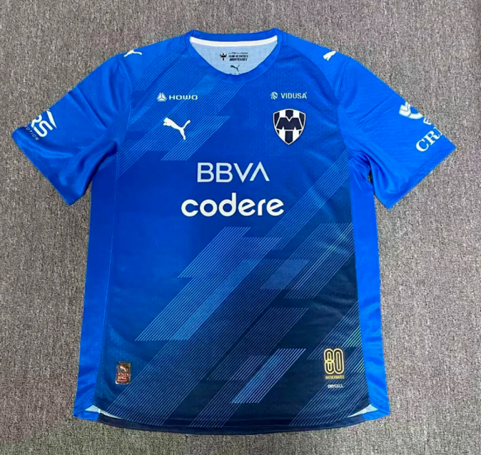 Player Version 2025-2026 Monterrey Third Away Blue Soccer Jersey Menterrey Football Shirt