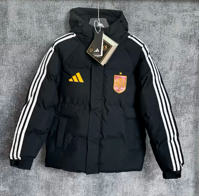 2026 Spain Black Cotton Coat
