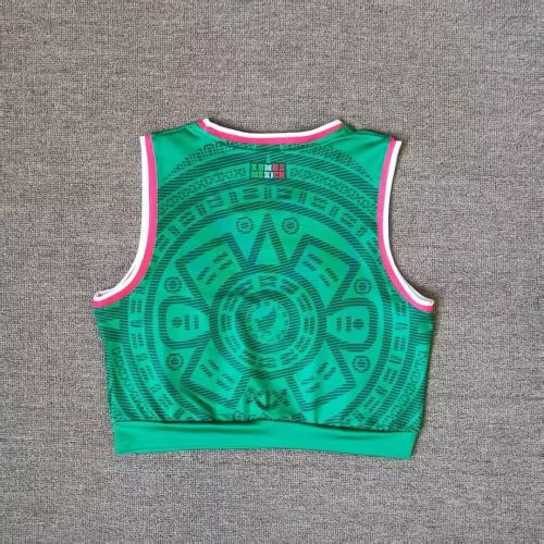 Women 2026 Mexico Home Soccer Yoga Vest Girl Football Jersey