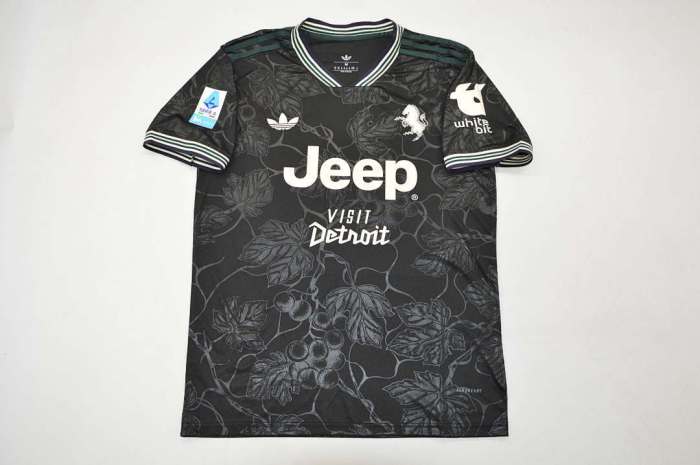 with All Sponor Logos+Serie A Patch Maillot Juve Shirt Fans Version 2025-2026 Juventus Third Away Black Soccer Jersey Football Shirt
