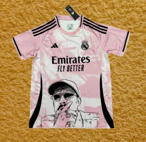 Fans Version 2025-2026 Real Madrid 10 DELAFUENTE Pink Soccer Jersey Real Football Shirt