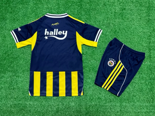 Youth Uniform Kids Kit 2025-2026 FENERBAHCE Home Soccer Jersey Shorts Child Football Set