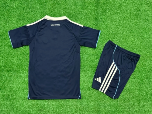 Youth Uniform Kids Kit 2025-2026 PARIS FC Home Soccer Jersey Shorts Child Football Set